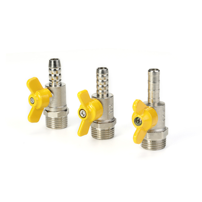 Hoogtemperatuur afsluiten Messing gasklep Half inch Nickel plating