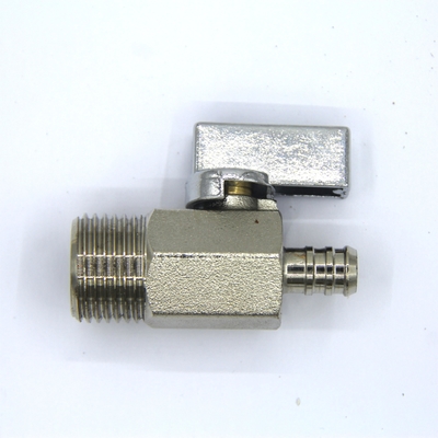 Mini Kleine zinklegering 1/2 Messing Ball Valve Gepolijste Elektroplatering Waterpijp Joint Accessories