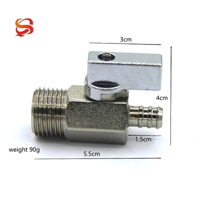 Mini Kleine zinklegering 1/2 Messing Ball Valve Gepolijste Elektroplatering Waterpijp Joint Accessories